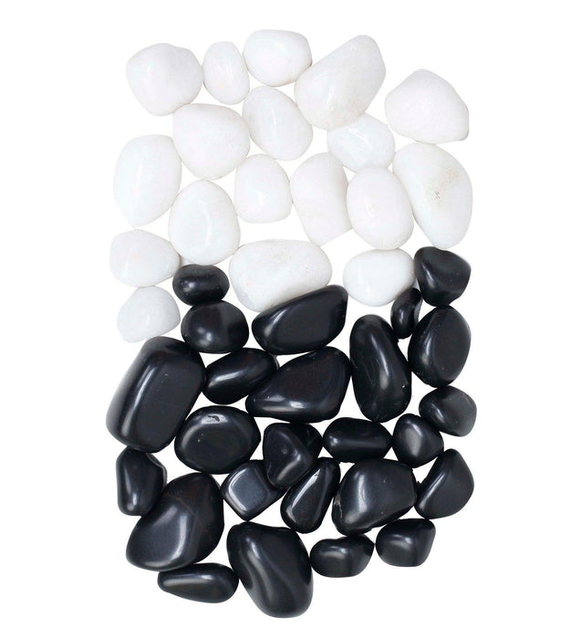 Black and White 1 Kg Decorative Natural Pebbles - Kadiyam Nursery